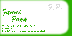 fanni popp business card